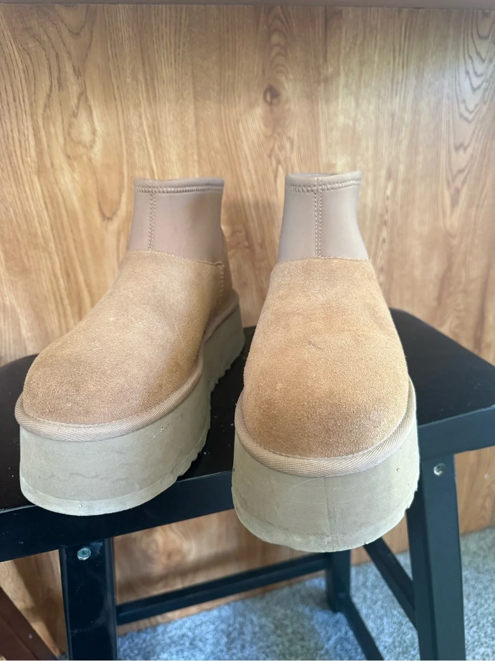 UGG Women's Chestnut Suede Platform Slip-On Boots